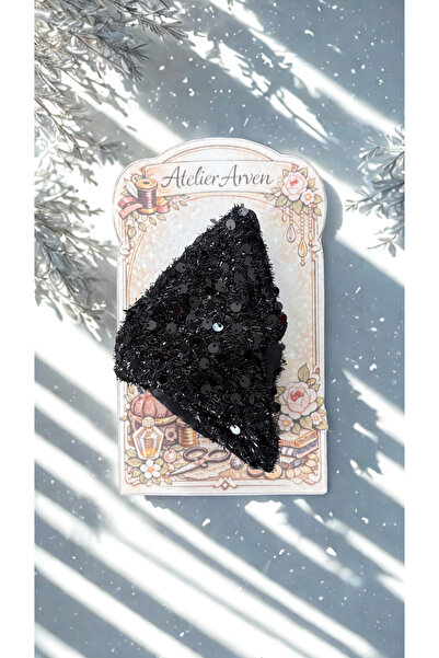 Home Black Sequined Latch Buckle