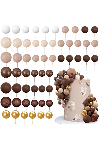 Choice1 النمط 4، 56 قطعة، زينة كيك كروية ملونة على شكل كرات لؤلؤية، زينة للكب...