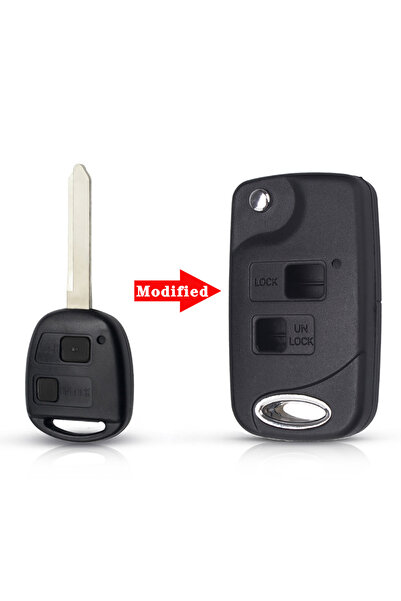 Choice1 مفتاح قابل للطي معدل TOY47 KEYYOU، زرين، قطعة واحدة، لسيارات تويوتا ي...