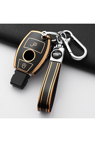 Choice9 Golden Black Set A2 Fashion TPU Car Key Case Cover Shell Fob For Merc...