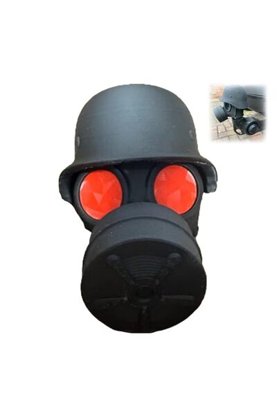 Choice6 غطاء وصلة سحب مقطورة أحمر اللون مع خوذة فولاذية وقناع غاز، غطاء كرة و...