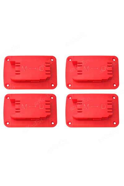 Choice3 4 قطع حامل بطارية مثبت على الحائط باللون الأحمر لأجهزة الحفر DeWalt 1...