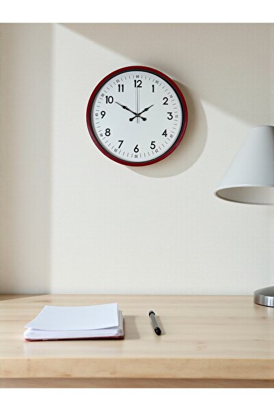 Leyaton ساعة حائط مزخرفة حمراء مقاس 36 سم LWLHM-YTRS345