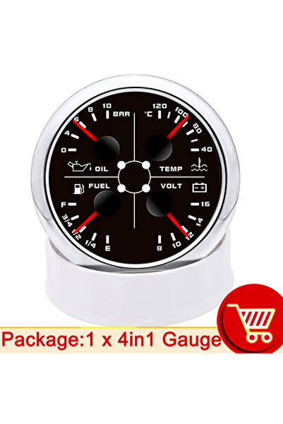 Choice1 black silver AD 85MM Fuel Pressure Measurement 4 In 1 Multifunction G...