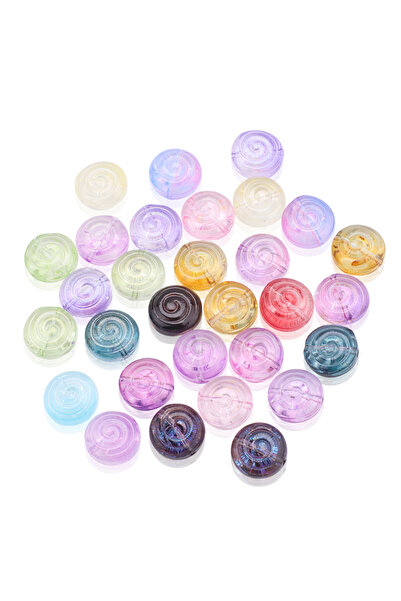 Choice10 11 مجموعة متنوعة من 30 خرزة زجاجية كريستالية مستديرة مقاس 12 مم مع خ...