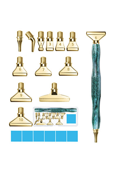 Choice21 أقلام رسم ماسية خماسية الأبعاد من الراتنج، 19 قطعة، معبأ في علبة خضر...