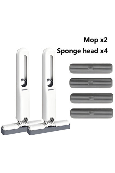 Choice8 ممسحة صغيرة قابلة للطي بمقبض صغير وأربع إسفنجات، تتميز بقوة ضغط عالية...