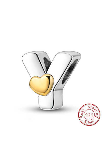 Choice24 KTC874-Y 925 Sterling Silver 26 Letters A-Z Alphabet Charm Heart Lov...