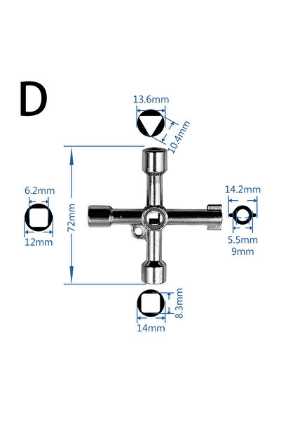 Choice1 مفتاح ربط مربع متعدد الوظائف على شكل حرف D من سبائك على شكل مثلث عالم...