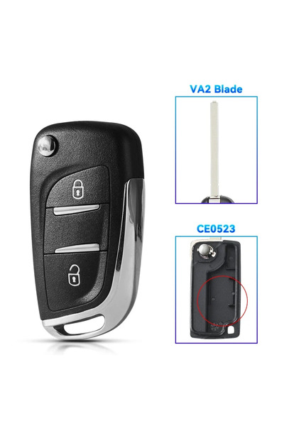 Choice1 مفتاح سيارة معدل 2 BT VA2 CE0523 KEYYOU CE0523 CE0536 لسيارات سيتروين...