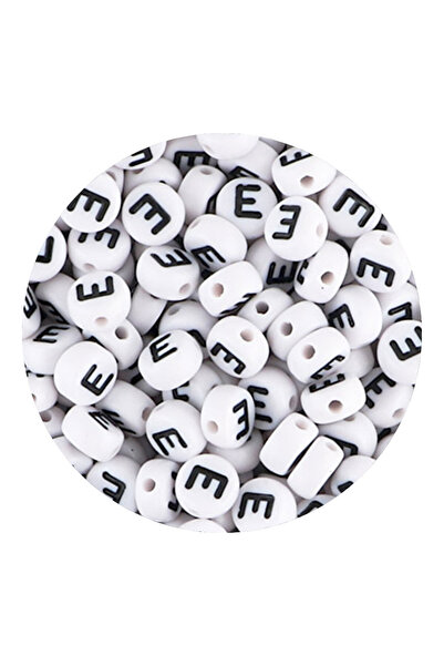 Choice13 200pcs E 50/100/200pcs/Lot 7x4mm White A-Z Round Alphabet Acrylic Le...