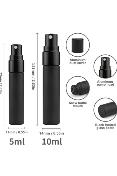 Choice3 ٥ قطع ٥ مل زجاجة عطر سوداء محمولة ٥ مل ١٠ مل زجاجة عطر زجاجية فارغة م...