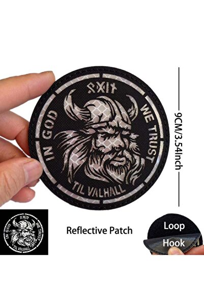 Choice12 HK04-03 شعار معنوي مطرز برمز رونية فايكنج، محارب الفايكنج النوردي