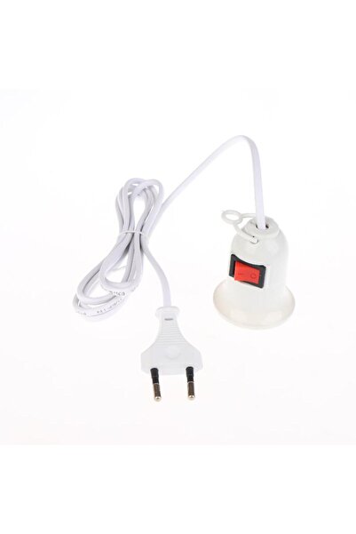 Choice حامل مصباح منزلي أبيض بطول 3 أمتار، مزود بقابس أوروبي وكابل بطول 3/5 أ...