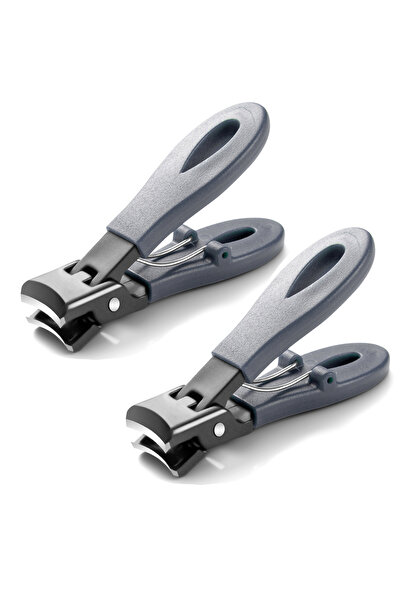 Choice8 Gray 2pcs Portable Ultra Sharp Nail Clippers Stainless Steel Wide Jaw...