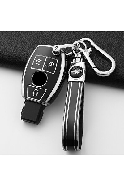 Choice23 Silver Black Set A3 Fashion TPU Car Key Case Cover Shell Fob For Mer...
