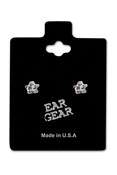 EAR GEAR Surgical Stainless Steel 316L 2mm Crystal Mini Earrings USA