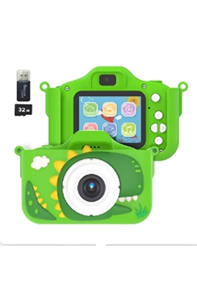 Choice4 كاميرا أطفال خضراء مزودة ببطاقة ذاكرة TF سعة 32 جيجابايت، كاميرا رقمي...