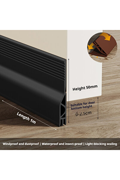 Choice16 1M Upgrade C Black 28/50mm Height Door Seal Strip Flexible Soft TPE ...