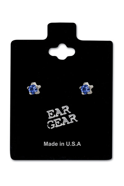 EAR GEAR Surgical Stainless Steel 316L 2mm Sapphire Mini Earrings USA