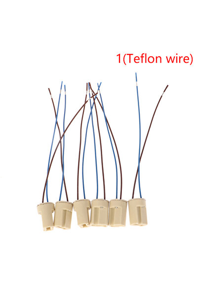 Choice سلك تفلون واحد، 6 قطع/عبوة، قاعدة مصباح G9، موصل سيراميكي، قاعدة مع سل...