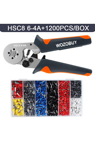 Choice HSC8 6-4 1200 قطعة من أداة تجعيد أطراف الكابلات الكهربائية الصغيرة HSC...