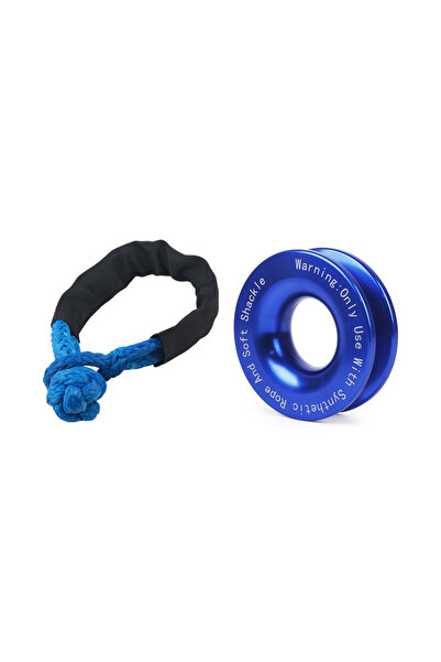 Choice5 Blue Rope Ring 55000lbs Winch Rope Synthetic Soft Shackle+Recovery Ri...