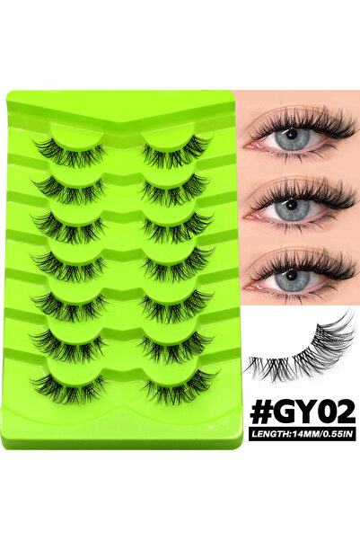 Choice 7 أزواج - رموش لاسفيري كات آي الطبيعية من المانجا، رموش صناعية شفافة ك...