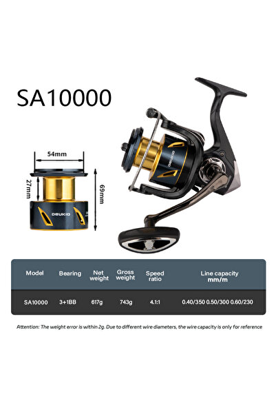 Choice بكرة صيد دوارة كبيرة من ديوكيو SA10000، سلسلة 8000، 9000، 10000، قوة س...