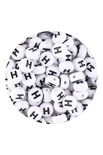 Choice5 100pcs H 50/100/200pcs/Lot 7x4mm White A-Z Round Alphabet Acrylic Let...