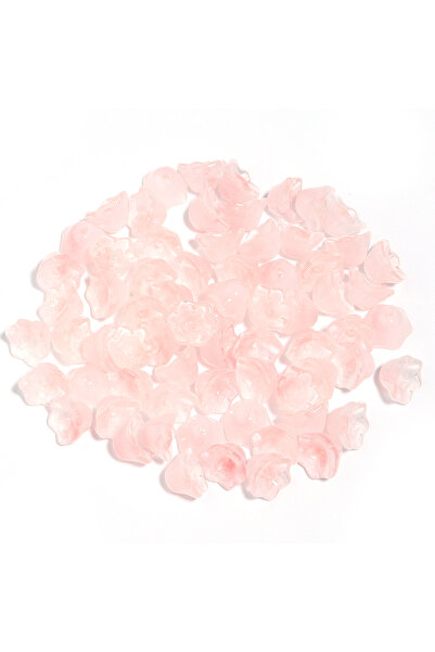 Choice3 50 خرزة زجاجية ملونة على شكل زهرة زنبق الوادي، لون وردي فاتح، مقاس 12...