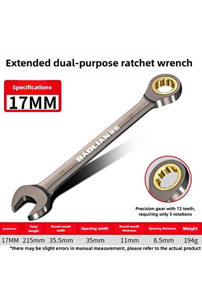 Choice16 17mm BaoLian Universal Torx Wrench Adjustable Torque 6-30mm Ratchet ...