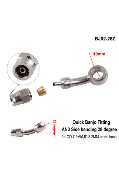 Choice11 BJ02-28Z AN3 Motorcycle Motor Bike Hydraulic Brake Oil Hose Line Ban...