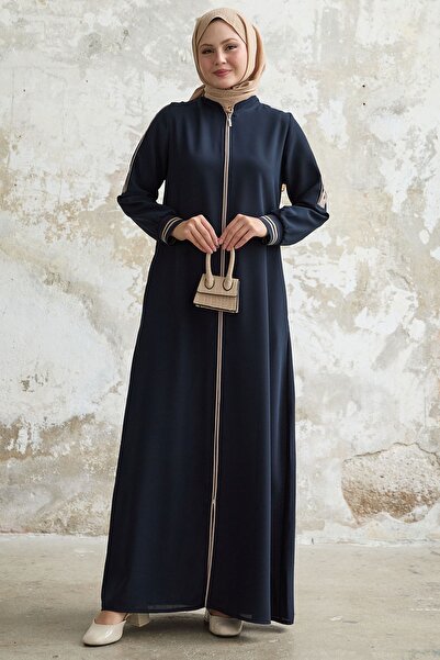 InStyle Ferace bleumarin cu mâneci cu nervuri și cusături pe jumătate