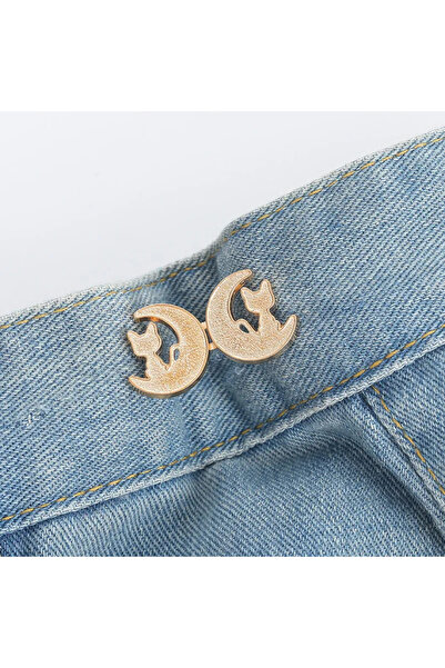 Choice1 cat-Gold Adjustable Tightener Waist Buckle for Jeans, No Sewing Requi...