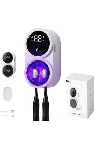 iBLU smart Sterilizator UV pentru 2 Periute, Ventilator Turbo, Display Digita...