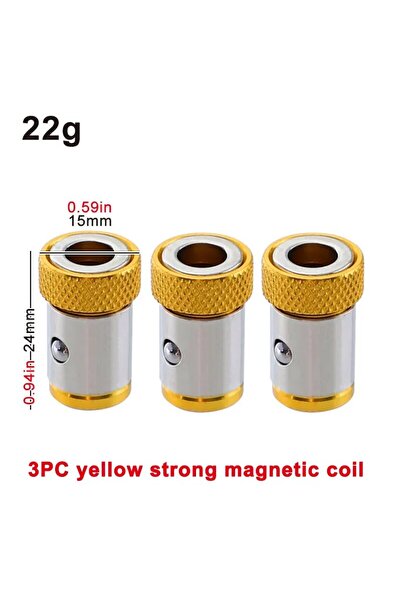 Choice3 3PC yellow 3PC Universal 1/4 Batch Head Colored Magnetic Coil Metal S...