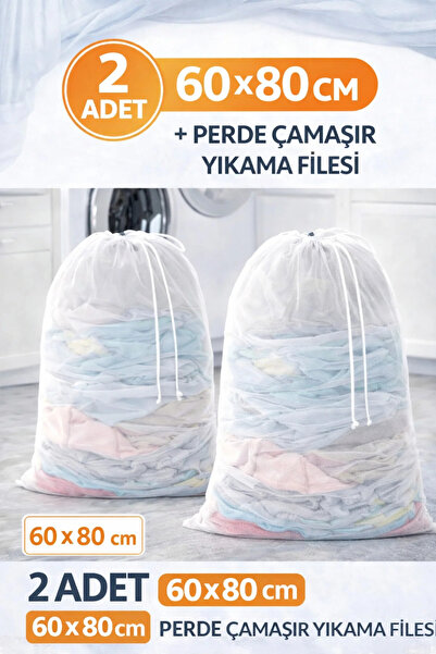 MorPort 2 komada zavese i mreže za veš 60x80 velike veličine Til zavesa Čarša...