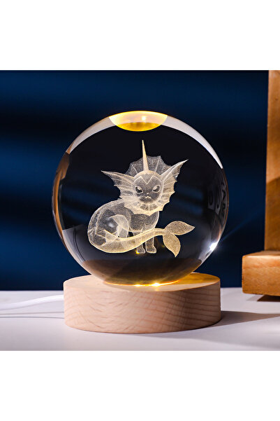 Choice20 Vaporeon Pokemon 6cm 3D Crystal Ball Gengar Pikachu Rayquaza Planet ...