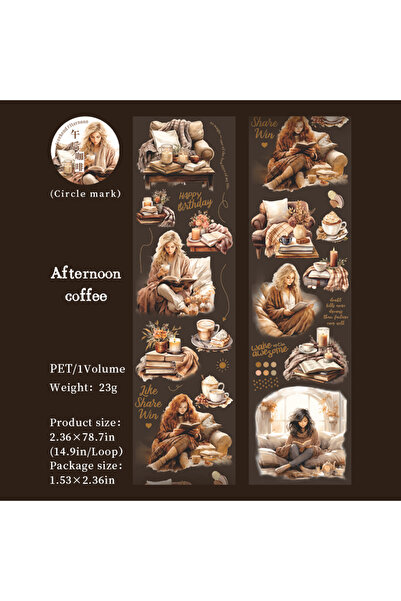 Choice3 d Yoofun 6x200cm Vintage Reading Girl PET Tape Planner DIY Card Makin...