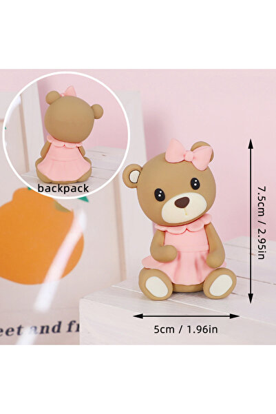 Choice1 المقاس كما هو موضح، زينة كعكة عيد ميلاد دب وردي وأزرق، للأولاد والبنا...