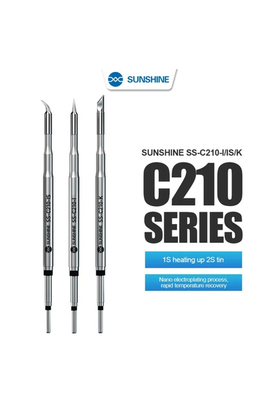 Choice1 3 قطع من رؤوس مكواة اللحام المتكاملة من سلسلة SUNSHINE C210 مع قلب تس...