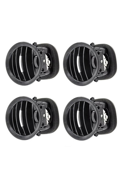 Choice5 4 قطع من أغطية فتحات تهوية مكيف الهواء المطلية بالكروم/الأسود، رقم ال...