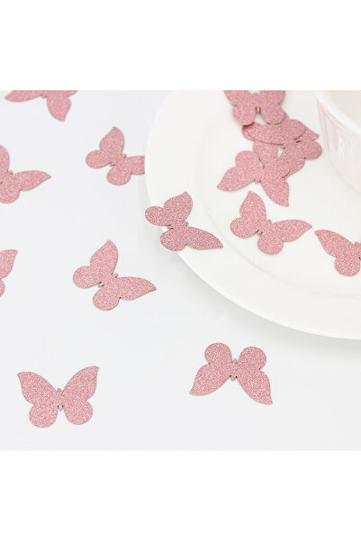 Choice5 100 قطعة من قصاصات ورقية على شكل فراشات باللون الذهبي الوردي، قصاصات ...