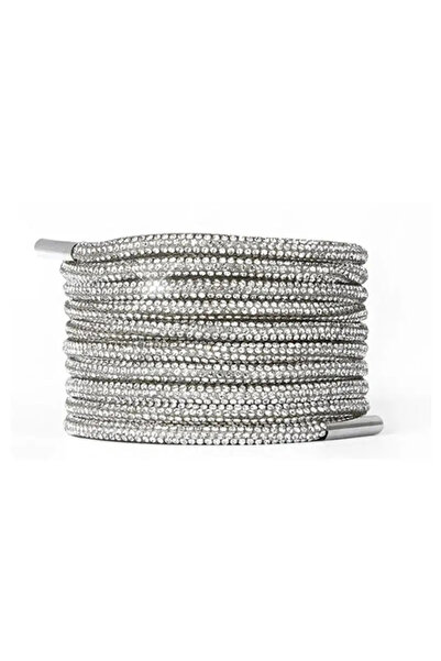 Choice1 رباط حذاء فضي دانتيل بأحجار الراين، قطعة واحدة، رباط حذاء فاخر مرصع ب...