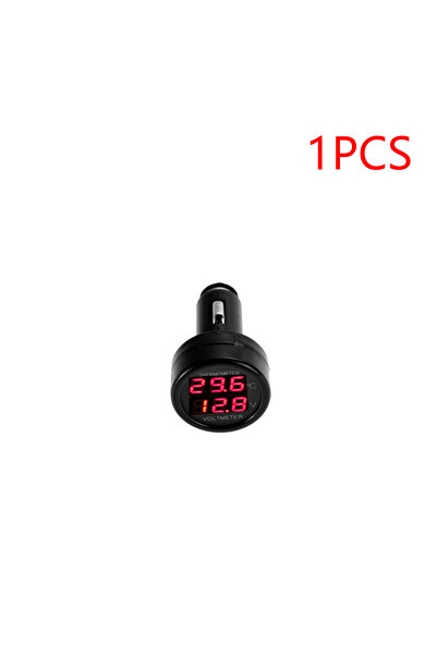 Choice VODOOL Red Red 1PC 2 IN 1 12V 24V Car Voltmeter Thermometer Cigarette ...