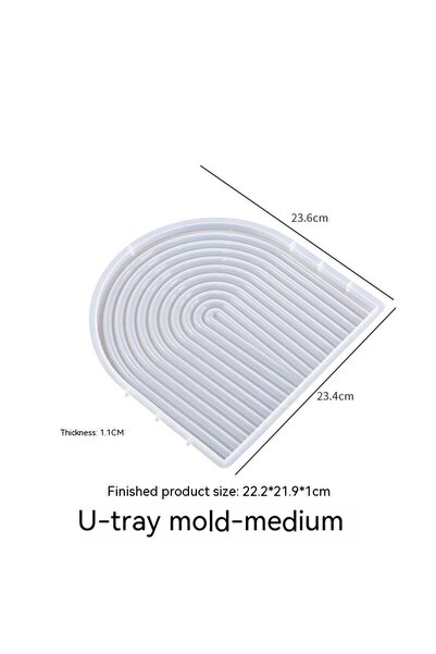 Choice1 U-shaped-medium Striped U-Shaped Silicone Mold, Abstract Architectura...