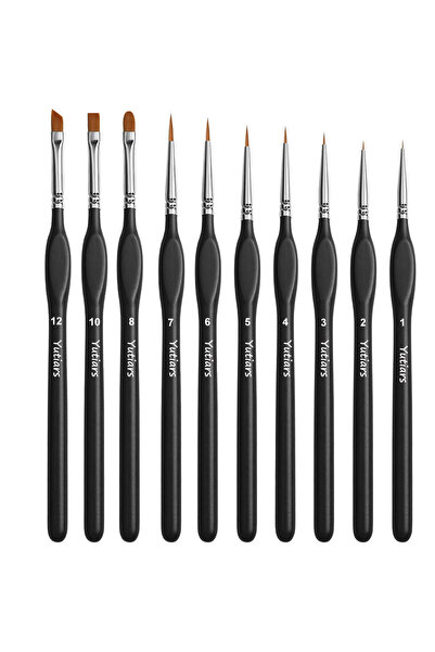 Choice4 10pcs black 3Pcs Wooden Dry Brush Miniature Painting And 10Pcs Wooden...