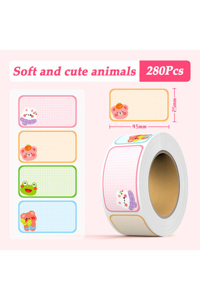 Choice5 ملصقات أسماء كرتونية ناعمة ولطيفة على شكل حيوانات، 100/280 قطعة، لا ت...