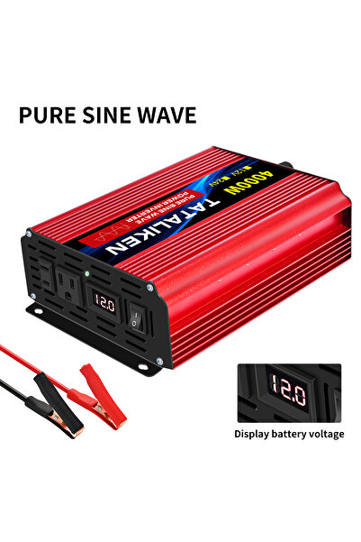 Choice4 محول طاقة تيار متردد 12 فولت/110 فولت بقدرة 4000 واط وتردد 60 هرتز، م...